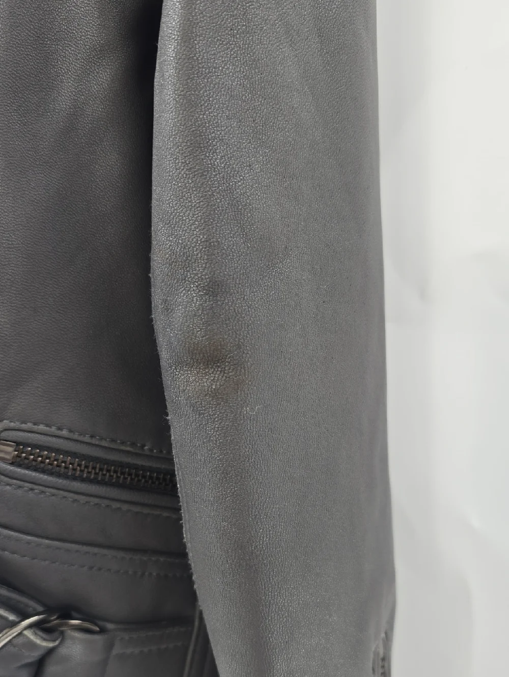 Michael Kors‎ Grey Leather Moto Jacket